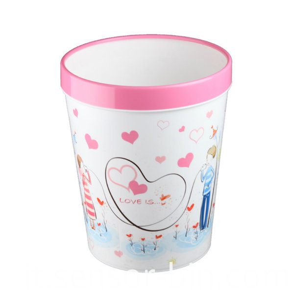 Korean Style Cartoon Printing Plastic Waste Bin (FF-5209)